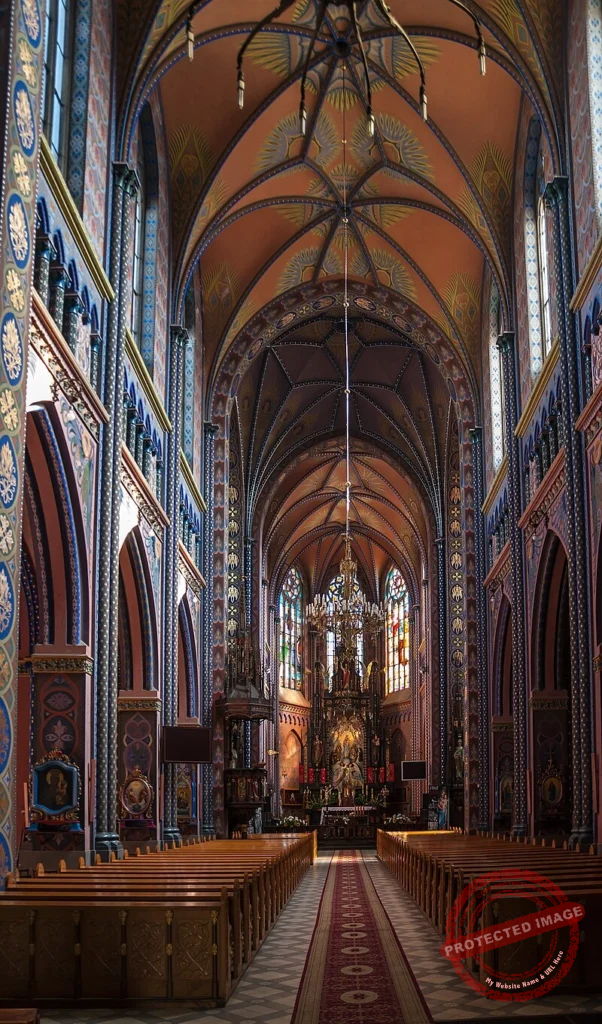 Architecture of Basilica of Our Lady of the Angels, Dąbrowa Górnicza, Poland