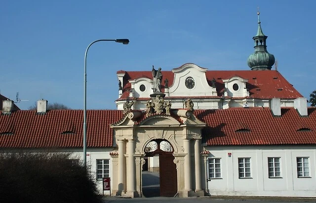 Architecture of Basilica of St. Margaret Archabbey of Sts. Adalbert and Margaret, Prague, Czechia