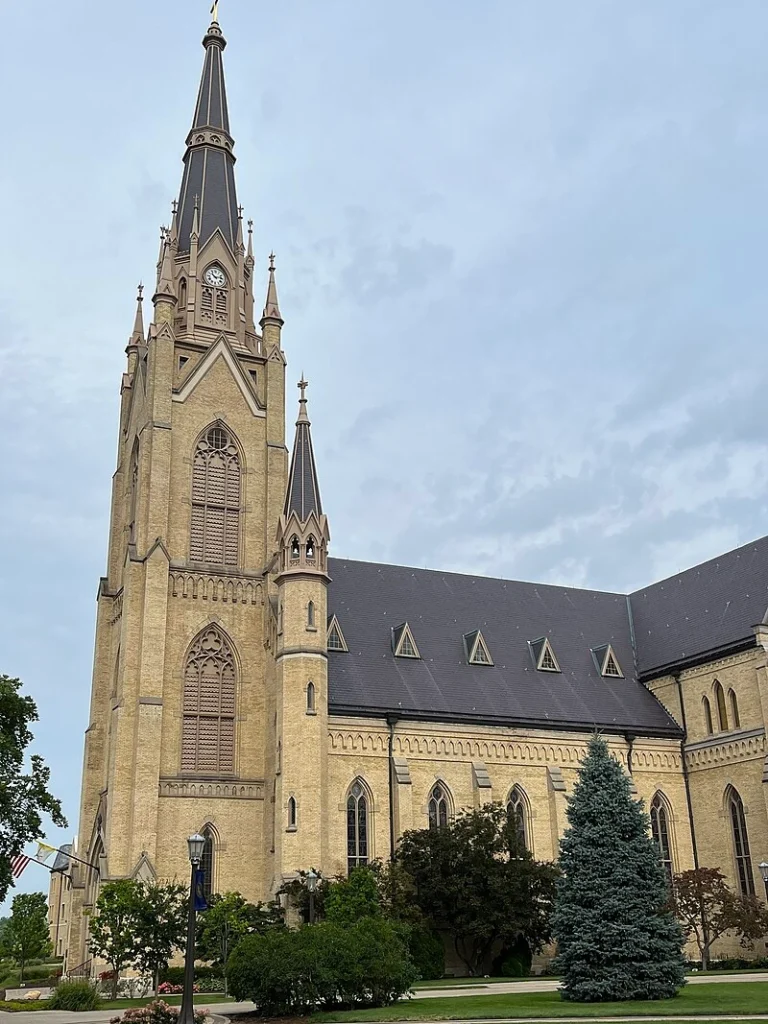 Architecture of Basilica of the Most Sacred Heart, Notre Dame, Indiana, USA