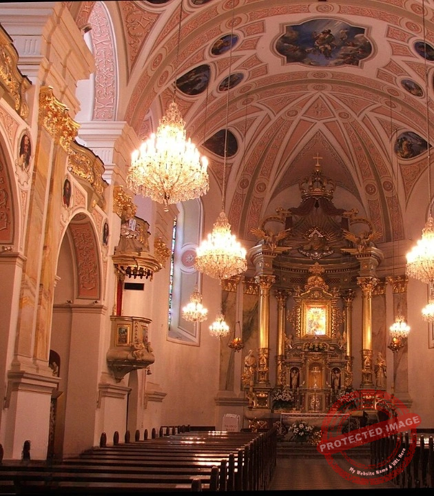 Architecture of Basilica of the Nativity of the Blessed Virgin Mary, Pszów, Poland