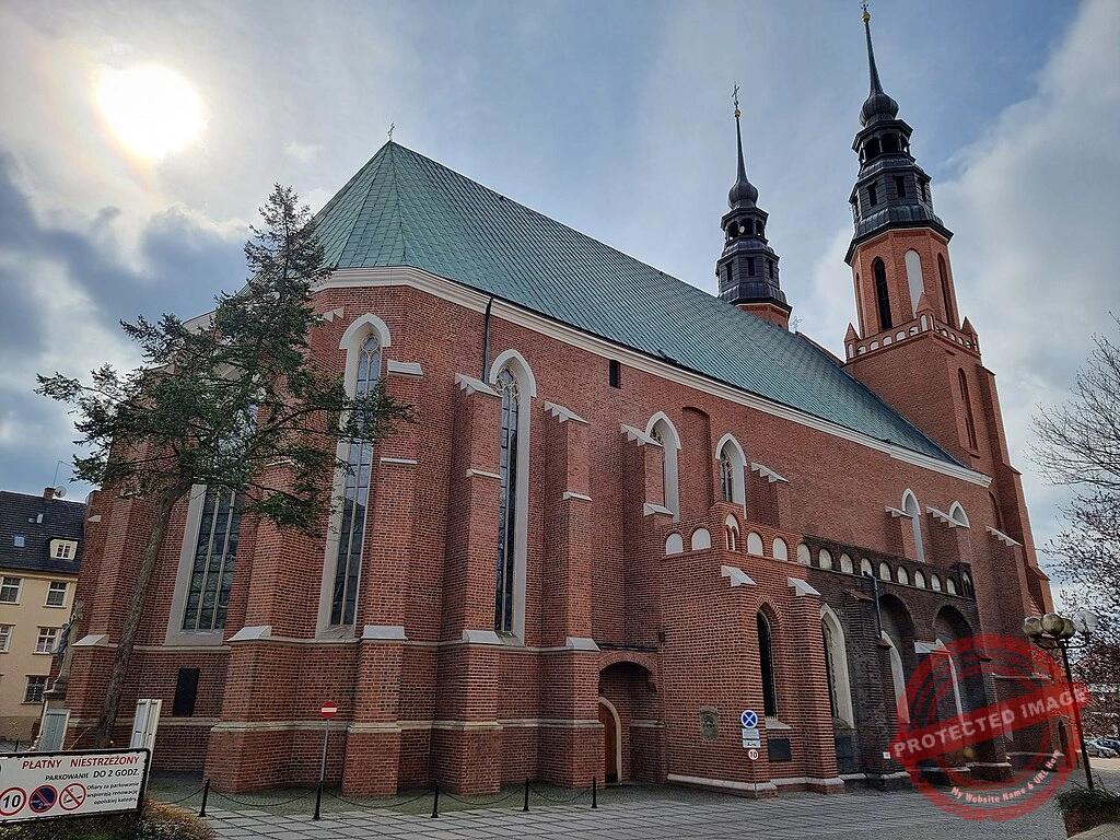 Architecture of Cathedral Basilica of the Holy Cross, Opole, Poland