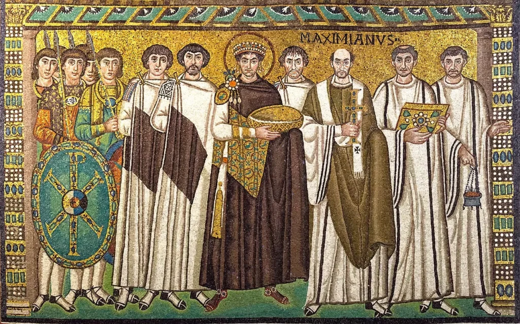 Basilica of San Vitale, Ravenna - Emperor Justinian and his retinue