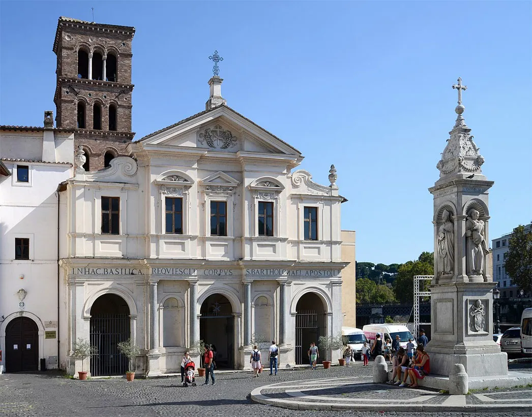 Basilica-of-St.-Bartholomew-on-the-Island,-Rome,-Italy