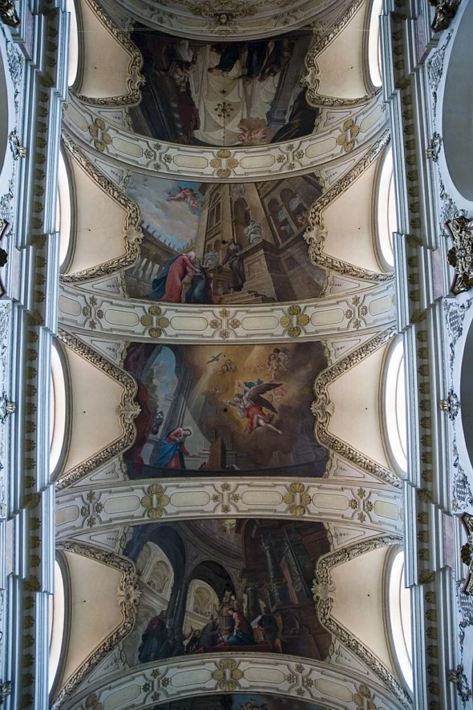 Basilica of St. James the Greater, Prague, Czechia Vault and Frescoes