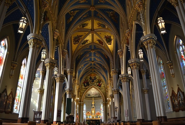 Basilica of the Most Sacred Heart, Notre Dame, Indiana, USA interior