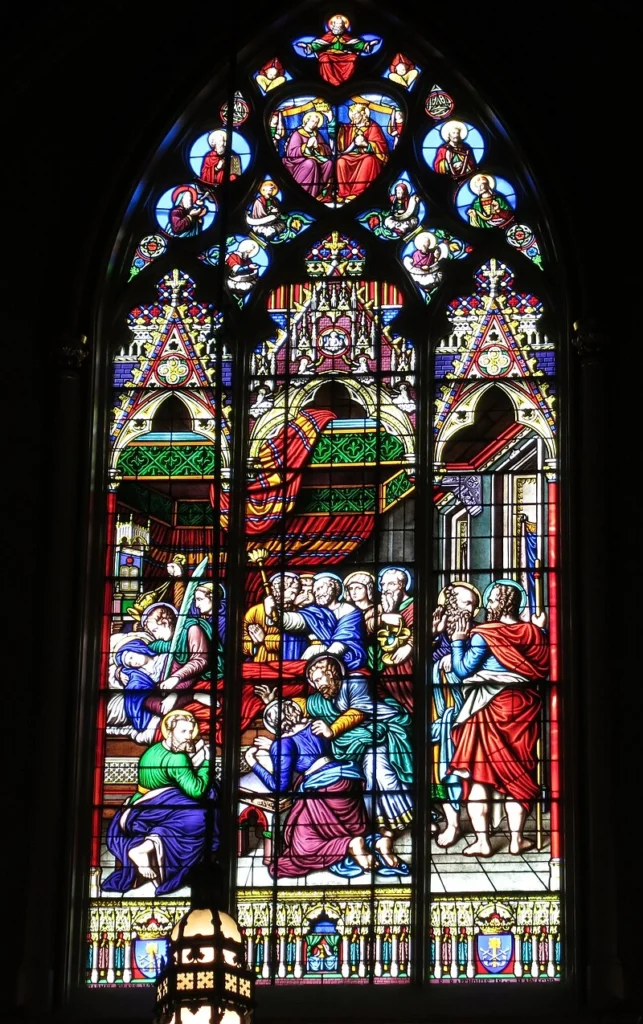 Dormition of Mary window Basilica of the Most Sacred Heart, Notre Dame, Indiana, USA