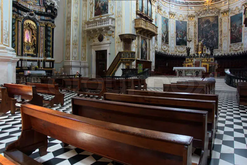 Interior view of Cathedral Basilica of St. Alexander, Bergamo