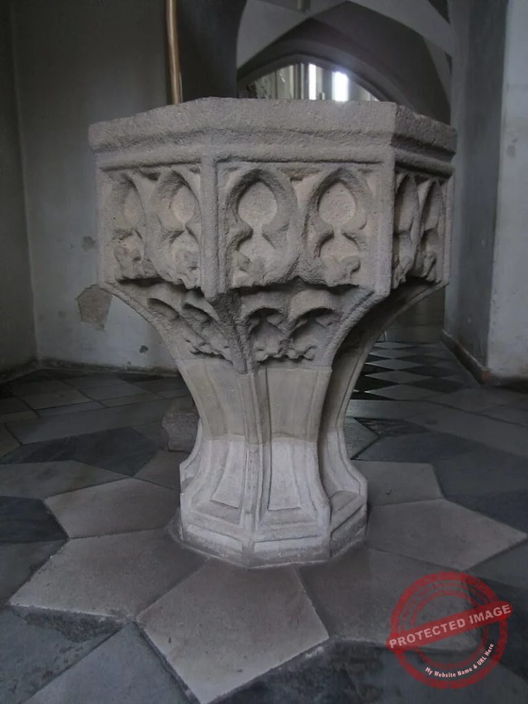 Opole Cathedral Gothic baptismal font