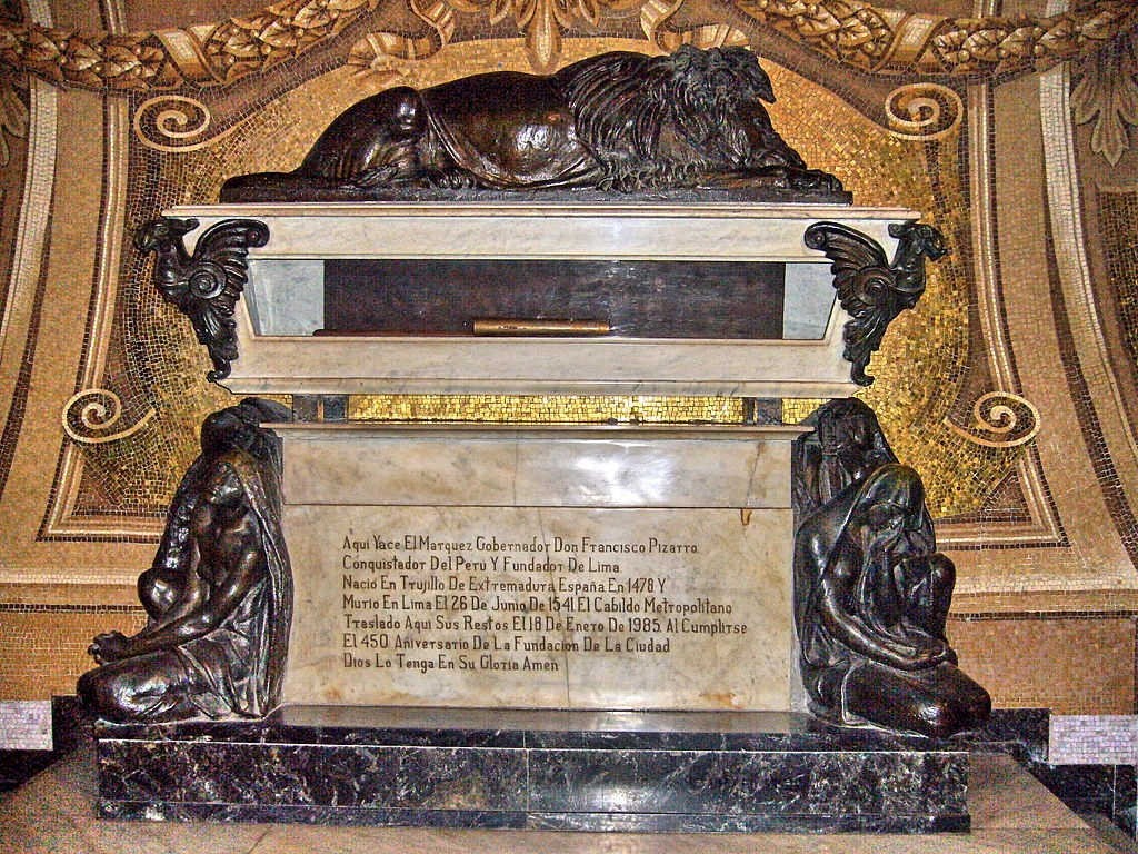 Tomb of Francisco Pizarro in the Cathedral Basilica of Lima.