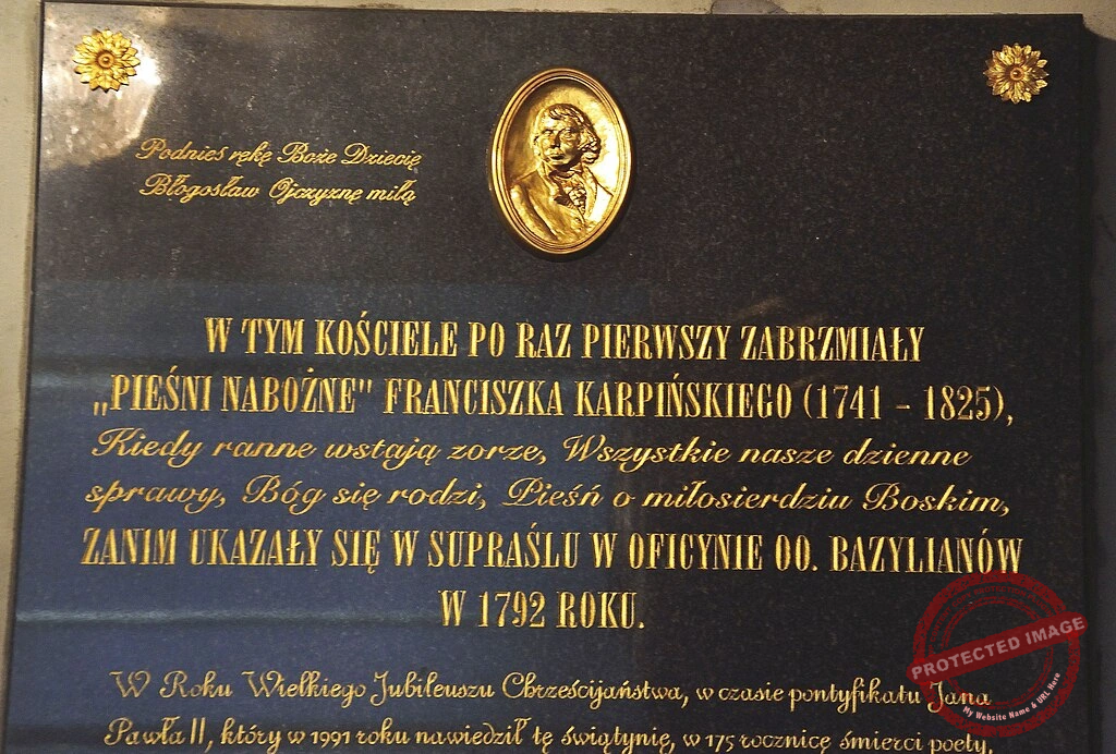 commemorative plaque Białystok Cathedral